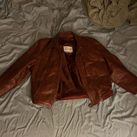 Berman’s brown leather jacket - Picture 1 of 2